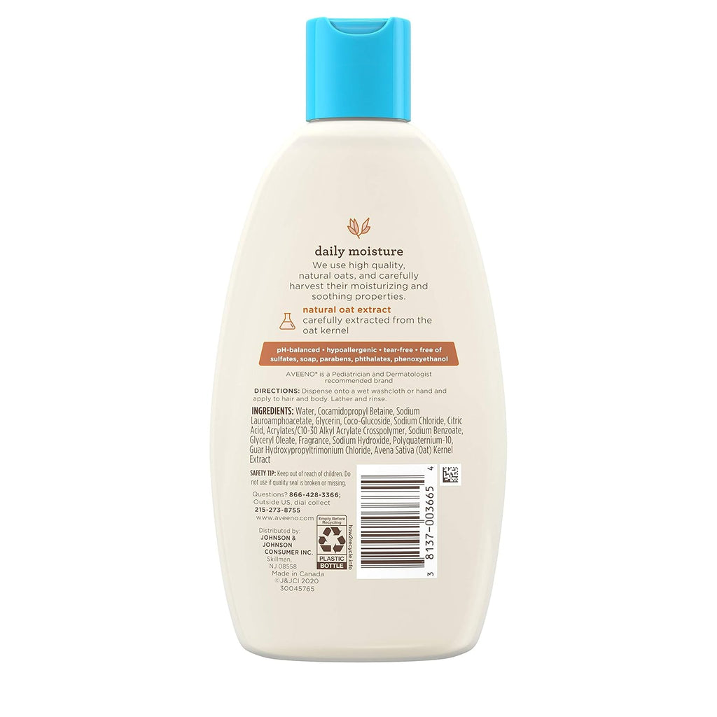 Brand New Aveeno Baby Daily Moisture wash & Shampoo, 8 Oz Bottle, Natural Oat Extract