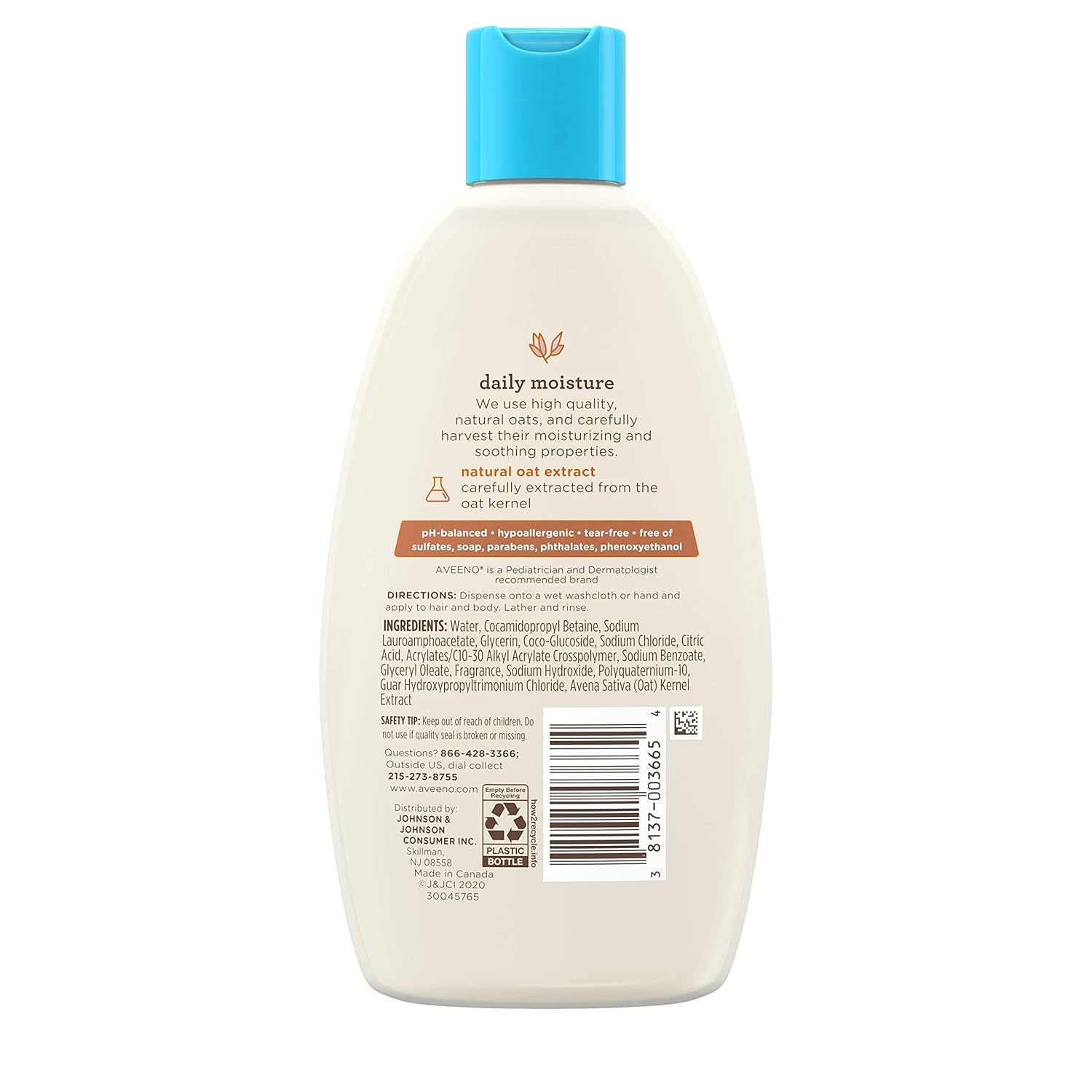 Brand New Aveeno Baby Daily Moisture wash & Shampoo, 8 Oz Bottle, Natural Oat Extract