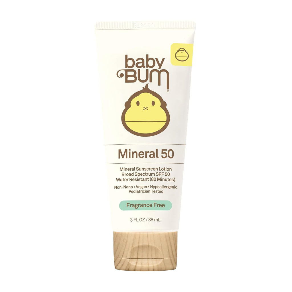 Brand New Sun Bum Baby Bum Mineral 50 Sunscreen Lotion SPF 50 Fragrance Free 3 fl oz